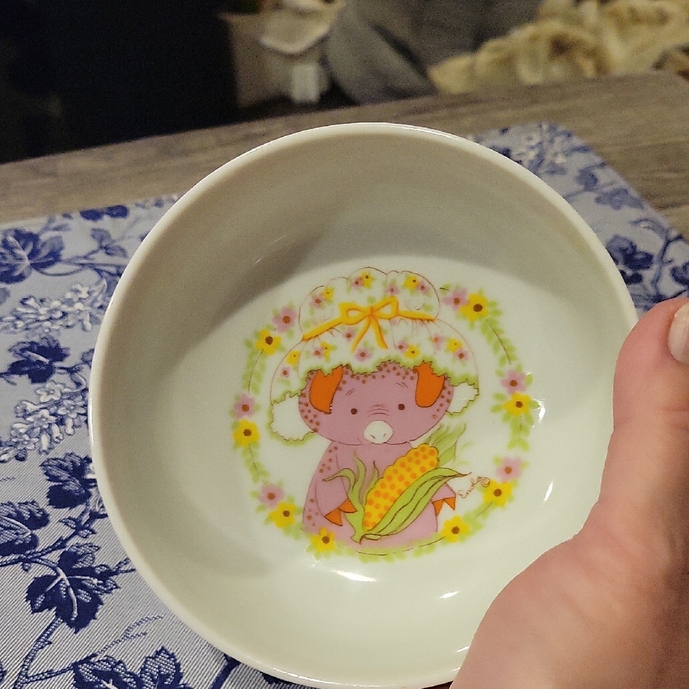 5 For 25.00/Baby Gourmet Piggy Bowl w_Farm Design/euc